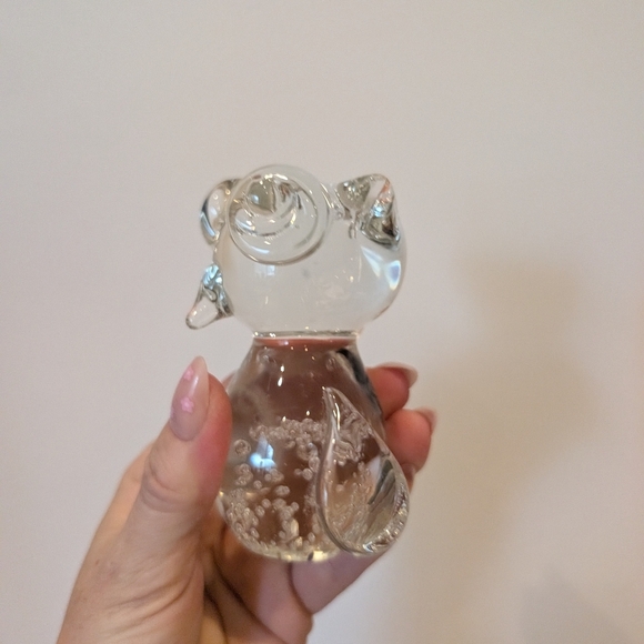Clear Glass Owl Figurine Paperweight - Picture 5 of 9